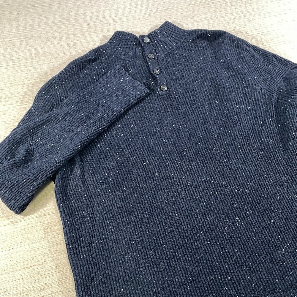 The North Face Men's Crestview Button Wool Blend Sweater Long Sleeve XXL Navy